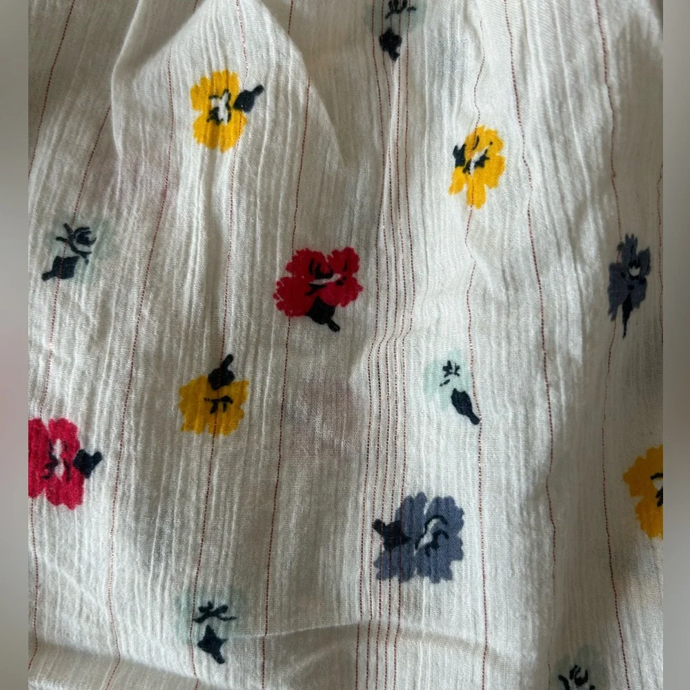Madewell Ruffle-Strap Cami Top in Metallic-Striped Confetti Floral size 10 - Picture 12 of 13